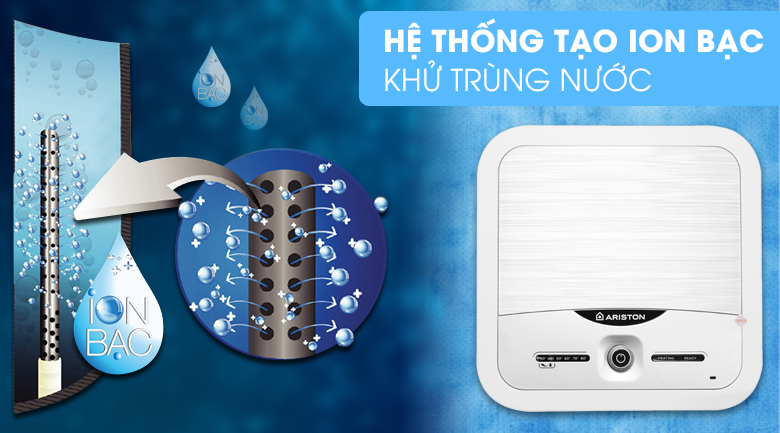 Hệ thống Ion bạc - Bình nóng lạnh Ariston 15 lít AN2 15 LUX 2.5 FE Hệ thống Ion bạc - Bình nóng lạnh Ariston 15 lít AN2 15 LUX 2.5 FE