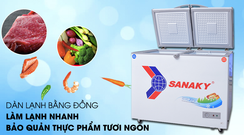 Dàn lạnh đồng - Tủ đông Sanaky VH-2899W1  Dàn lạnh đồng - Tủ đông Sanaky VH-2899W1