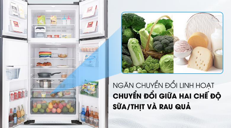 Ngăn linh hoạt- Tủ lạnh Hitachi Inverter 540 lít R-FW690PGV7 GBK Ngăn linh hoạt- Tủ lạnh Hitachi Inverter 540 lít R-FW690PGV7 GBK