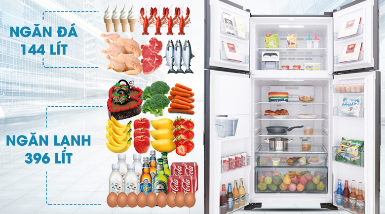 Dung tích 540 lít - Tủ lạnh Hitachi Inverter 540 lít R-FW690PGV7 GBK Dung tích 540 lít - Tủ lạnh Hitachi Inverter 540 lít R-FW690PGV7 GBK