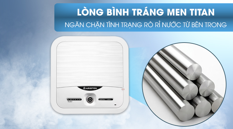 Lớp men Titan - Bình nóng lạnh Ariston 15 lít AN2 15 LUX 2.5 FE Lớp men Titan - Bình nóng lạnh Ariston 15 lít AN2 15 LUX 2.5 FE