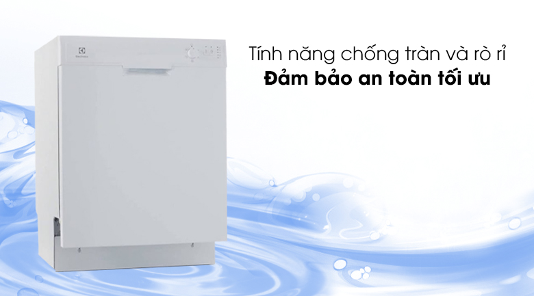 An toàn tối ưu với tính năng chống tràn và rỏ rỉ - Máy rửa bát Electrolux ESF5206LOW 1950W An toàn tối ưu với tính năng chống tràn và rỏ rỉ - Máy rửa bát Electrolux ESF5206LOW 1950W