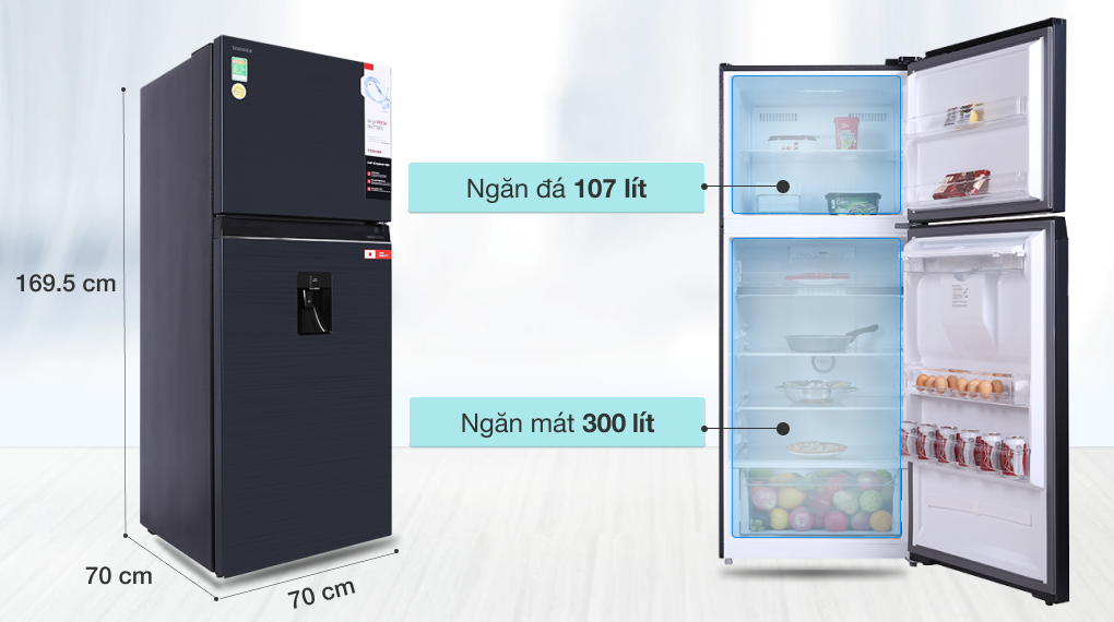 Tủ lạnh Toshiba Inverter 407 lít GR-RT535WE-PMV(06)-MG Tủ lạnh Toshiba Inverter 407 lít GR-RT535WE-PMV(06)-MG