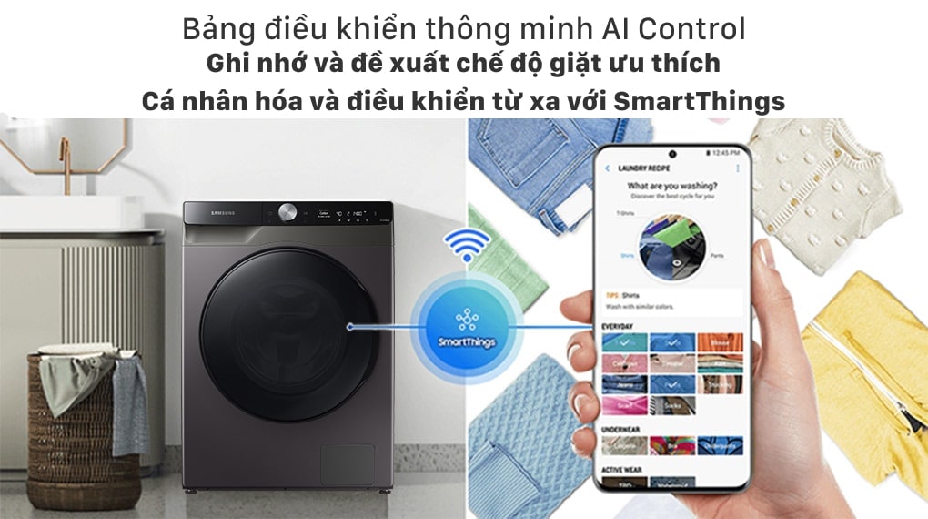 Máy giặt sấy Samsung AI Inverter 11kg WD11T734DBX Máy giặt sấy Samsung AI Inverter 11kg WD11T734DBX