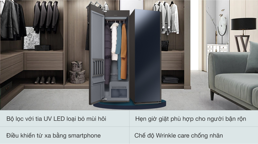 Tủ Chăm Sóc Quần Áo Thông Minh Samsung DF10A9500CG Tủ Chăm Sóc Quần Áo Thông Minh Samsung DF10A9500CG