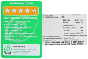 Tu Lanh Electrolux 94 Lit Eum0930bd Vn