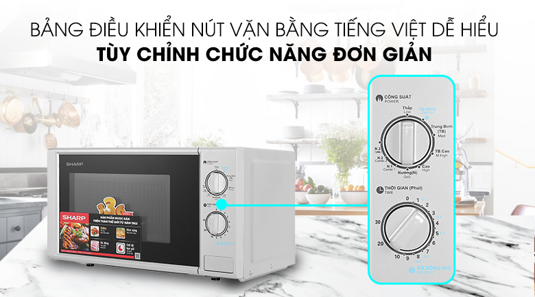 Lò vi sóng có nướng Sharp R-G228VN-SL 20 lít Lò vi sóng có nướng Sharp R-G228VN-SL 20 lít