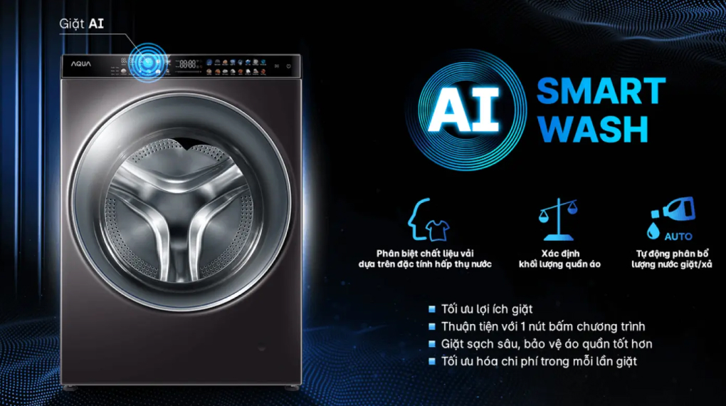 Máy giặt sấy Aqua Inverter 15 Kg AQD-DH1500G PP Máy giặt sấy Aqua Inverter 15 Kg AQD-DH1500G PP