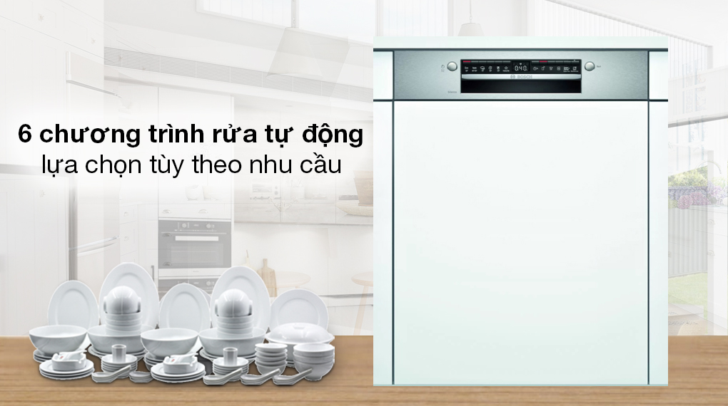 Máy rửa chén bán âm Bosch SMI4HVS33E Máy rửa chén bán âm Bosch SMI4HVS33E