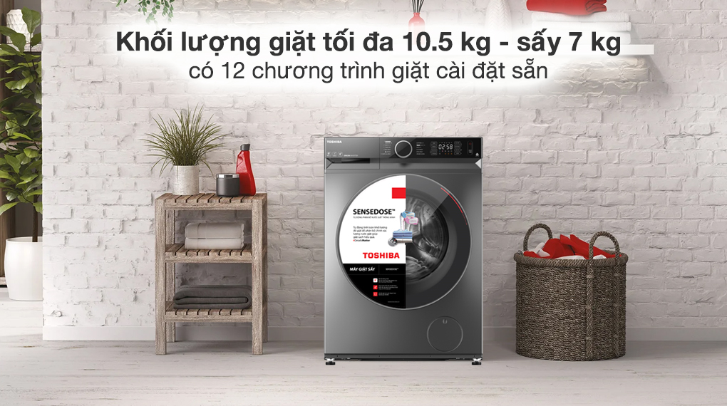 Máy giặt sấy Toshiba Inverter 10.5 kg TWD-BM115GF4V(SK) Máy giặt sấy Toshiba Inverter 10.5 kg TWD-BM115GF4V(SK)