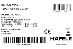 Lo Nuong Lap Am Hafele Ho K60c 53562.591) 77 Lít