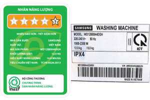 May Giat Say Samsung Inverter 12 Kg Wd12bb944dghsv