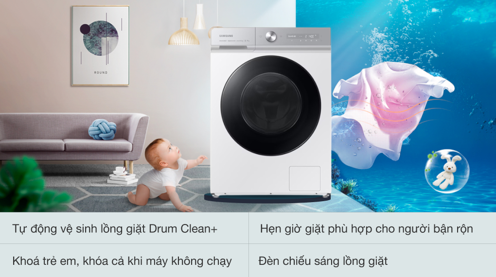 Máy giặt sấy Samsung Inverter 12 kg WD12BB944DGHSV Máy giặt sấy Samsung Inverter 12 kg WD12BB944DGHSV