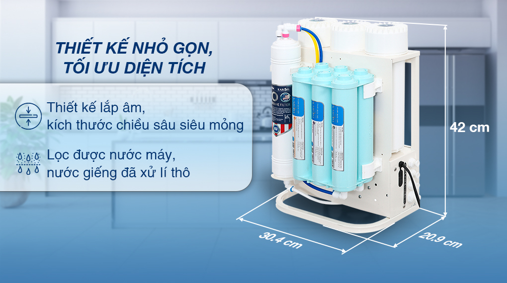 Máy lọc nước RO âm tủ Karofi KAQ-U06 10 lõi Máy lọc nước RO âm tủ Karofi KAQ-U06 10 lõi