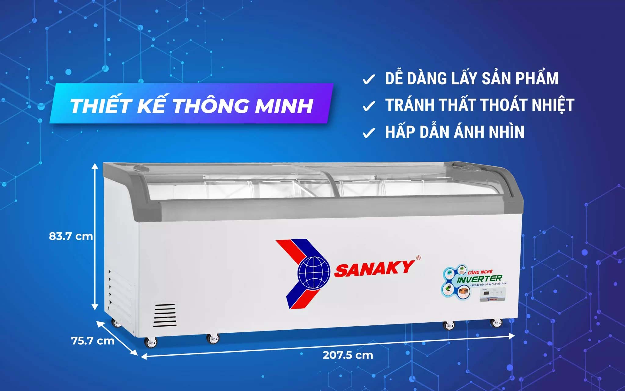 Tủ đông Sanaky Inverter 750 lít VH-1099K3A Tủ đông Sanaky Inverter 750 lít VH-1099K3A