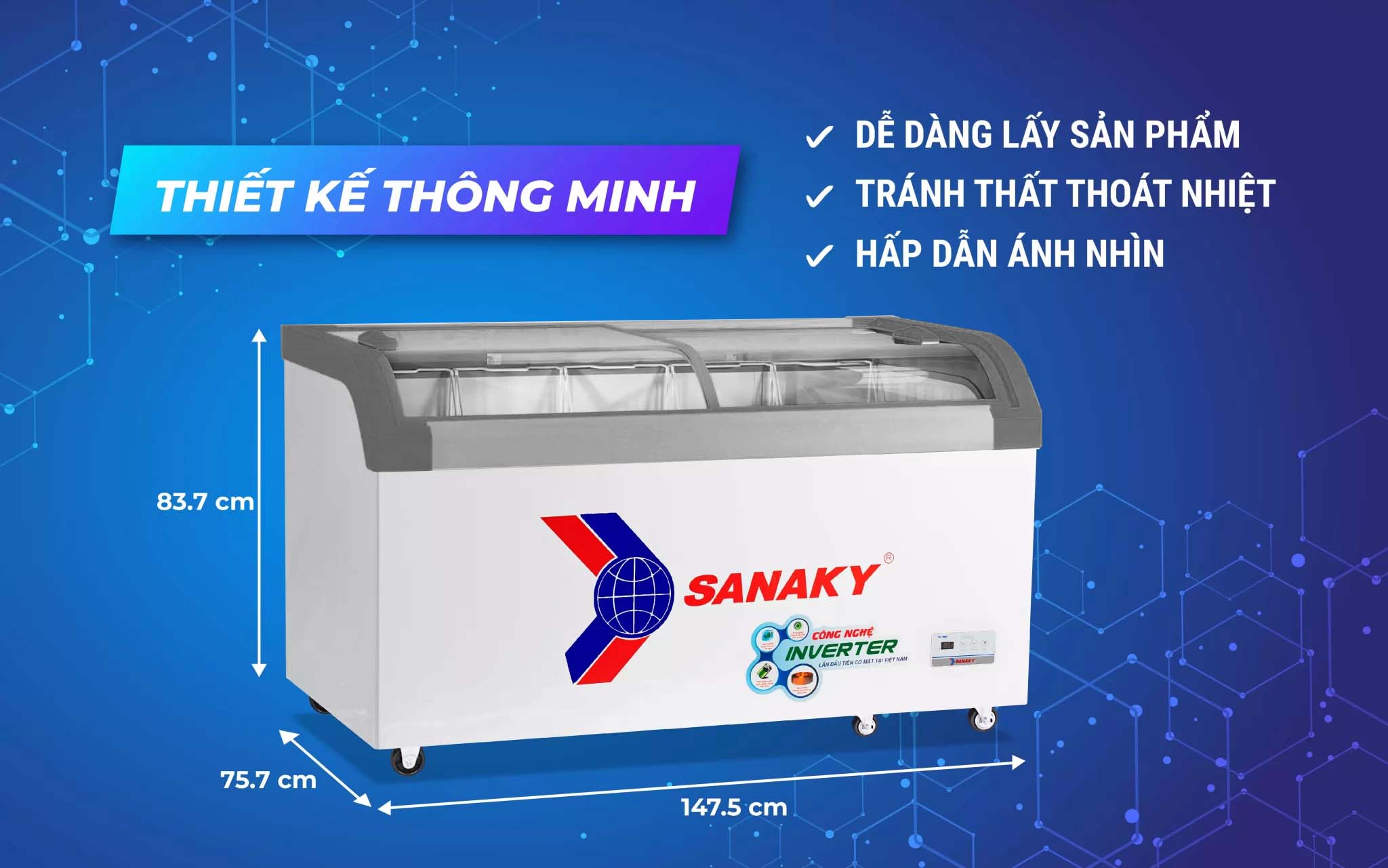 Tủ đông Sanaky 500 lít Inverter VH-899K3A Tủ đông Sanaky 500 lít Inverter VH-899K3A