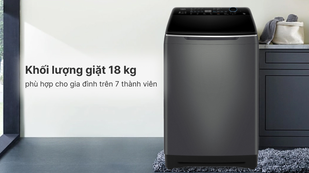 Máy giặt Aqua Inverter 18 kg AQW-DR180UHT PS - Khối lượng giặt Máy giặt Aqua Inverter 18 kg AQW-DR180UHT PS - Khối lượng giặt