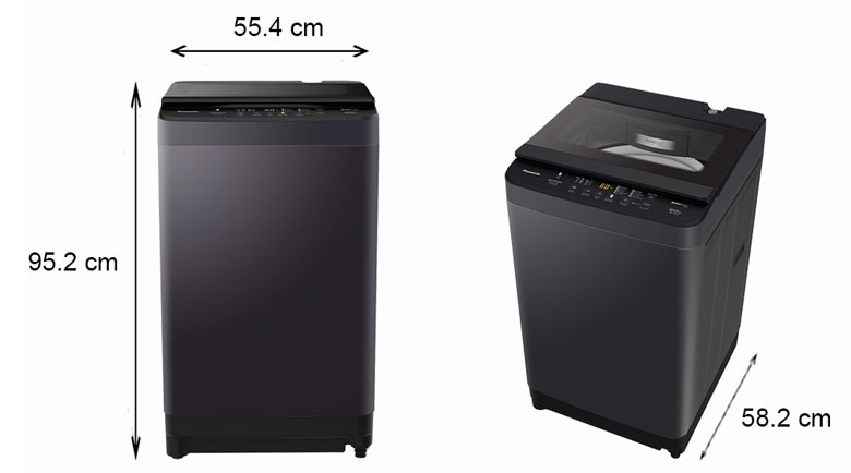 Máy giặt Panasonic 10 kg NA-F10S10BRV lồng đứng - Kích thước thực tế