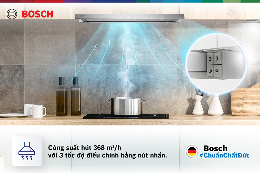 Công suất hút - Máy hút mùi âm tủ Bosch DFT63AC50 Công suất hút - Máy hút mùi âm tủ Bosch DFT63AC50