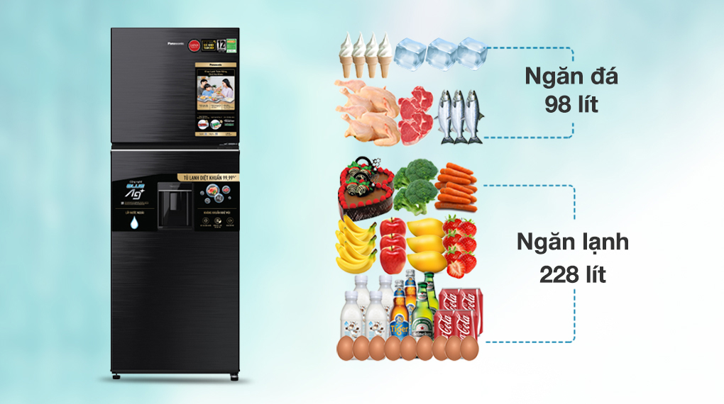 Tủ lạnh Panasonic Inverter 326 lít NR-TL351GVKV - Dung tích Tủ lạnh Panasonic Inverter 326 lít NR-TL351GVKV - Dung tích