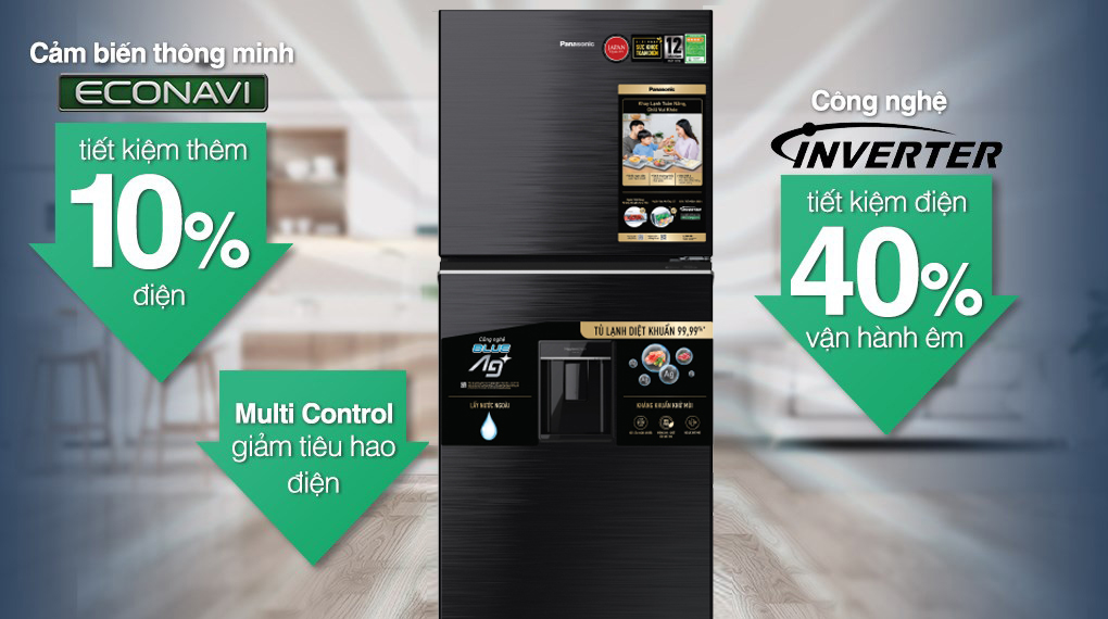 Tủ lạnh Panasonic Inverter 326 lít NR-TL351GVKV - Công nghệ tiết kiệm điện Tủ lạnh Panasonic Inverter 326 lít NR-TL351GVKV - Công nghệ tiết kiệm điện