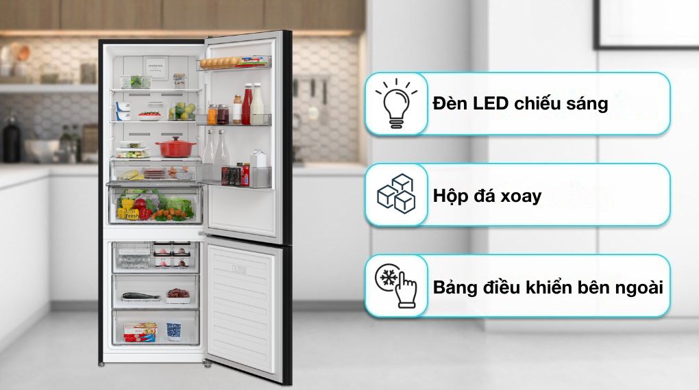 Tủ lạnh Hitachi Inverter 323 lít HRBN6340DGBKVN - Tiện ích