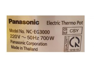 Bình thủy điện Panasonic NC-EG3000CSY 3 lít