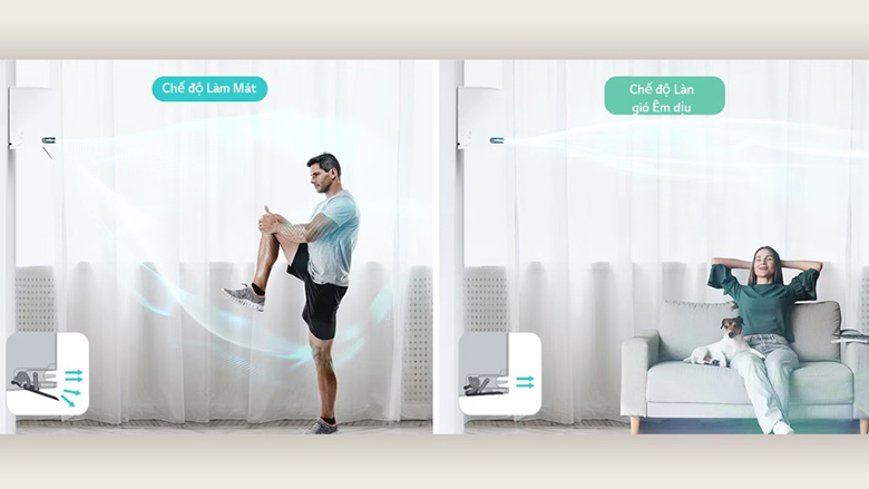 Điều hòa LG Inverter AI Air 2 chiều 9000 BTU IDH09M1 - Chế độ gió êm dịu, thoải mái