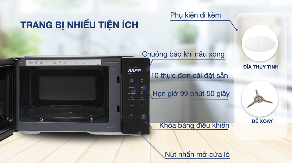 Lò vi sóng Panasonic NN-ST34NBYUE 25 lít - Tiện ích Lò vi sóng Panasonic NN-ST34NBYUE 25 lít - Tiện ích