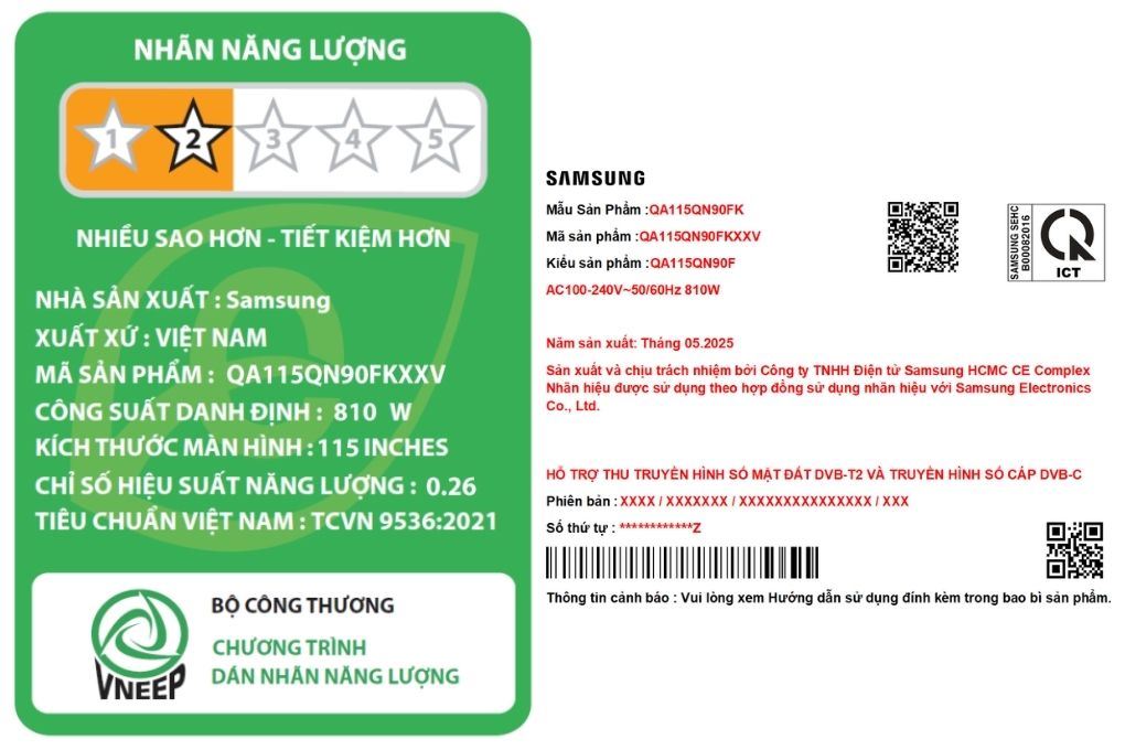 Smart Tivi Neo QLED 4K 115 inch Samsung QA115QN90F Smart Tivi Neo QLED 4K 115 inch Samsung QA115QN90F