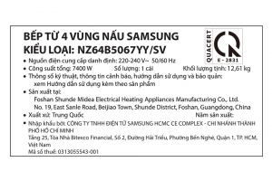 Bếp từ 4 vùng nấu Samsung Bespoke NZ64B5067YY