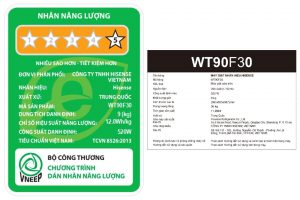 Máy giặt Hisense 9 kg WT90F30