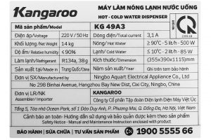 Cây nước nóng lạnh Kangaroo KG49A3 585W