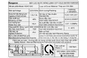 Máy lọc nước RO nóng nguội lạnh Hydrogen ion kiềm Kangaroo Sumire KGHC12A3 12 lõi