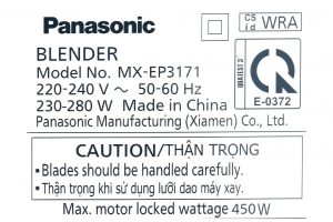 Máy xay sinh tố đa năng Panasonic MX-EP3171WRA