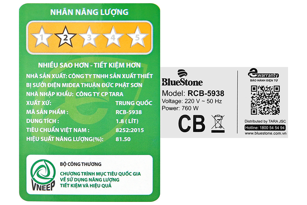 Nồi cơm điện tử BlueStone 1.8 lít RCB-5938 Nồi cơm điện tử BlueStone 1.8 lít RCB-5938