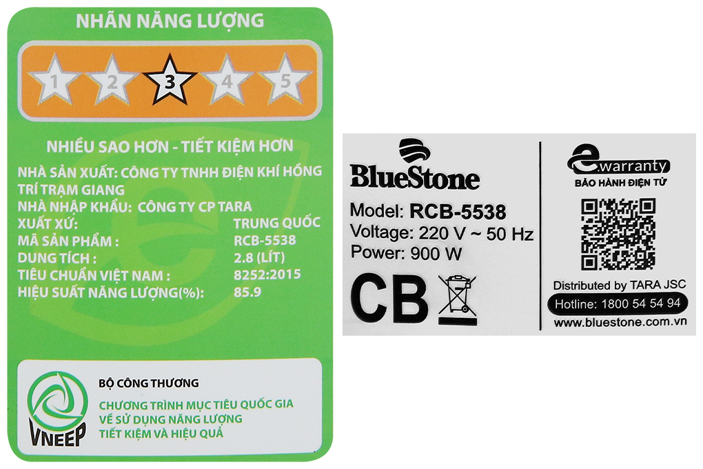 Nồi cơm nắp gài BlueStone 2.8 lít RCB-5538 Nồi cơm nắp gài BlueStone 2.8 lít RCB-5538