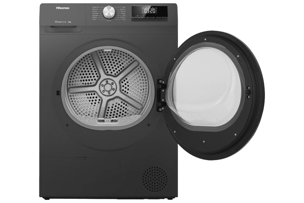 Máy sấy bơm nhiệt Hisense 8kg DH80N1T Máy sấy bơm nhiệt Hisense 8kg DH80N1T