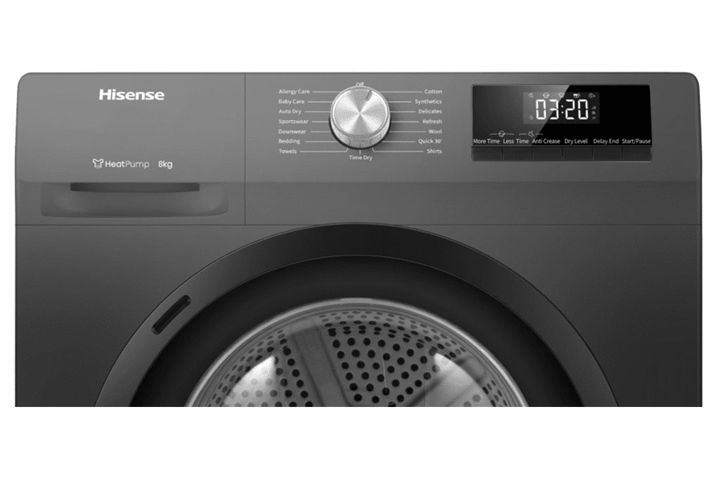 Máy sấy bơm nhiệt Hisense 8kg DH80N1T Máy sấy bơm nhiệt Hisense 8kg DH80N1T