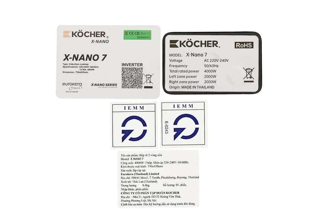 Bếp từ đôi âm Kocher X Nano 7 4000W Bếp từ đôi âm Kocher X Nano 7 4000W