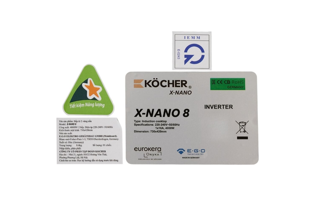 Bếp từ đôi âm Kocher X Nano 8 4000W Bếp từ đôi âm Kocher X Nano 8 4000W