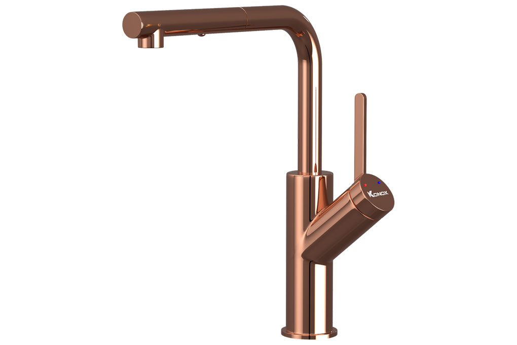 Vòi rửa bát rút dây Konox Artan Rose Gold Vòi rửa bát rút dây Konox Artan Rose Gold