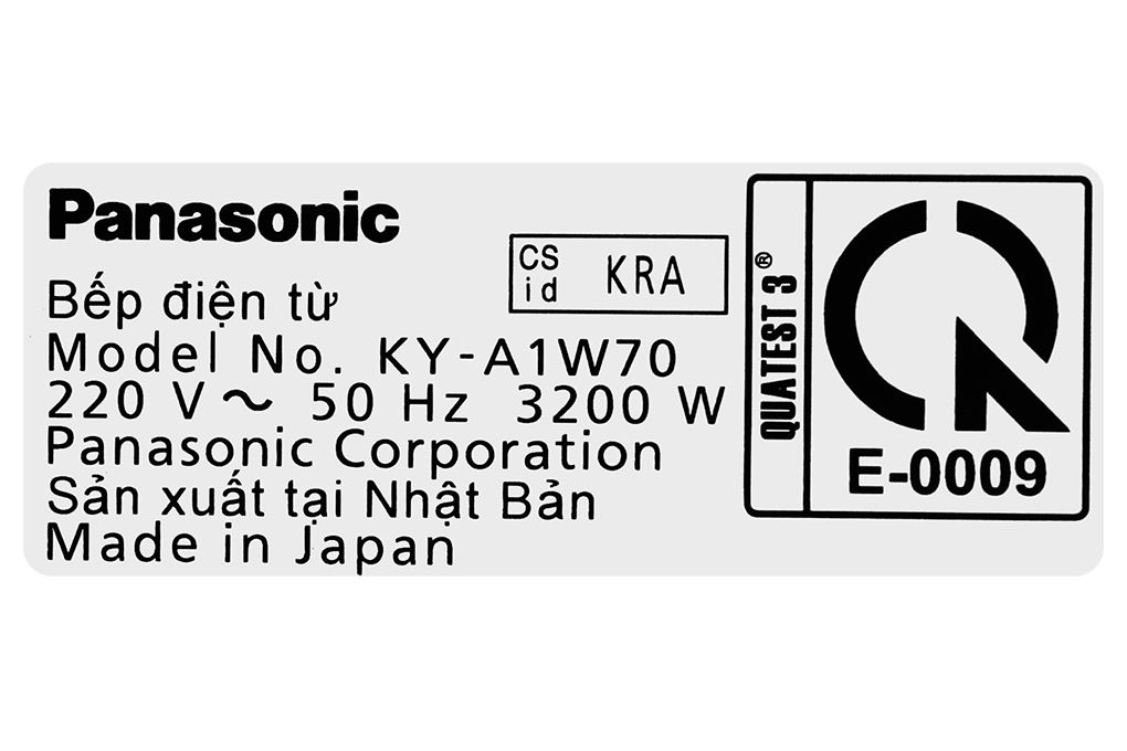 Bếp từ đôi âm Panasonic KY-A1W70KRA 3200W Bếp từ đôi âm Panasonic KY-A1W70KRA 3200W