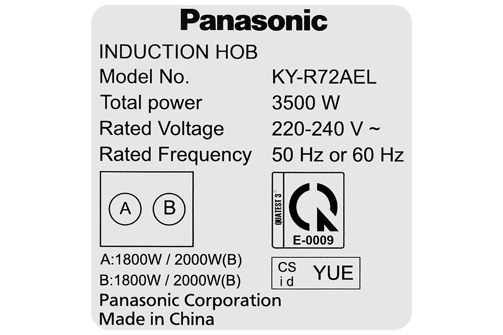 Bếp từ đôi âm Panasonic KY-R72AELYUE 3500W Bếp từ đôi âm Panasonic KY-R72AELYUE 3500W