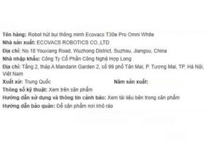 Robot hút bụi lau nhà Ecovacs T30e Pro Omni