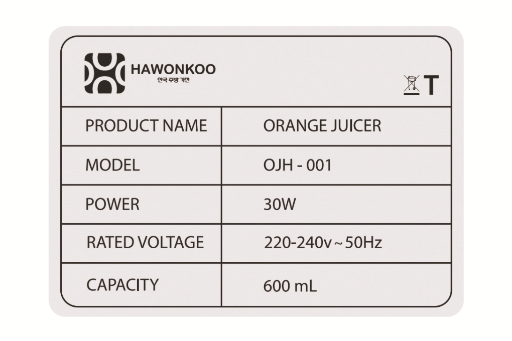Máy vắt cam Hawonkoo 30W OJH-001-PK Máy vắt cam Hawonkoo 30W OJH-001-PK