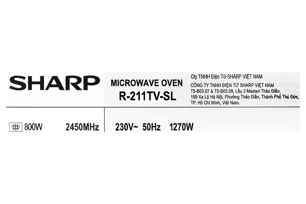 Lò vi sóng Sharp R-211TV-SL 21 lít Lò vi sóng Sharp R-211TV-SL 21 lít