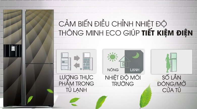 Tủ lạnh Hitachi Inverter 633 lít R-FM800XAGGV9X DIA với cảm biến thông minh Eco hỗ trợ tiết kiệm điện
