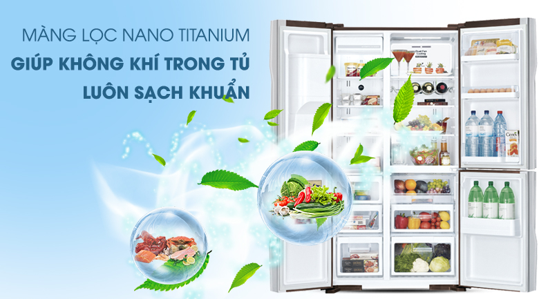 Tủ lạnh Hitachi Inverter R-FM800XAGGV9X DIA bảo quản thực phẩm tốt hơn nhờ công nghệ Nano Titanium