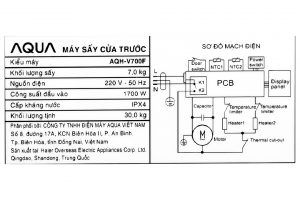 May Say Thong Hoi Aqua 7 Kg Aqh V700fw